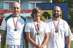 Mannschaftsbronze für Kärnten: Erwin Rebernig, Jakob Tiefenbacher und Christian Leitgeb (von links) Mannschaftsbronze für Kärnten: Erwin Rebernig, Jakob Tiefenbacher und Christian Leitgeb (von links)