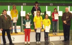 Jugend 1 weiblich Einzelwertung Medaillenränge: Silvia Schauer, Agnes Fuchs, Katja Führhapter.