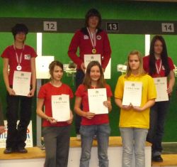 Jugend 2 weiblich Einzelwertung Medaillenränge: Elisabeth Moosmüller, Renate Sailer, Silvia Pfeiler.